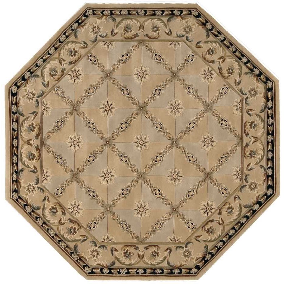 Nourison Versailles Palace 6' x 6' Beige Octagon Rug Baer's Furniture